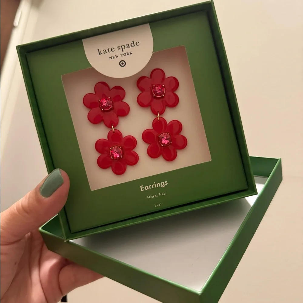 kate spade new york x Target - Red Floral Dangle Earrings - Picture 7 of 10